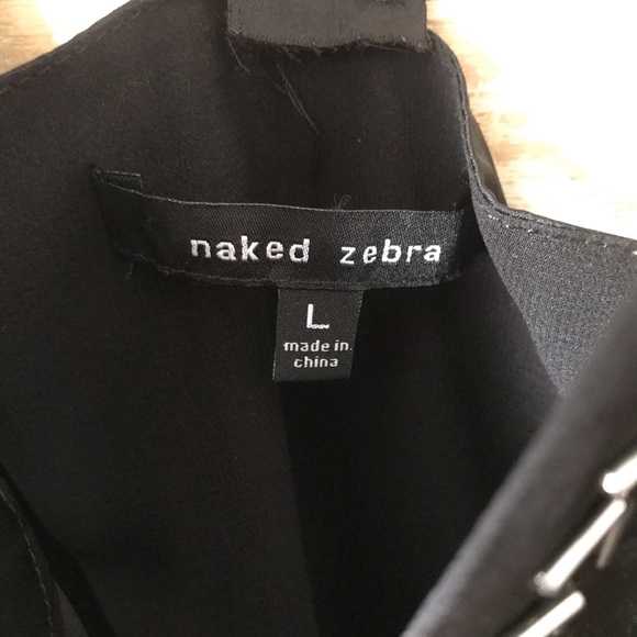 Naked Zebra Black T-Back dressy top, size Large - Picture 8 of 12